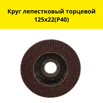 Круг лепестковый торцевой 125х22 Р40